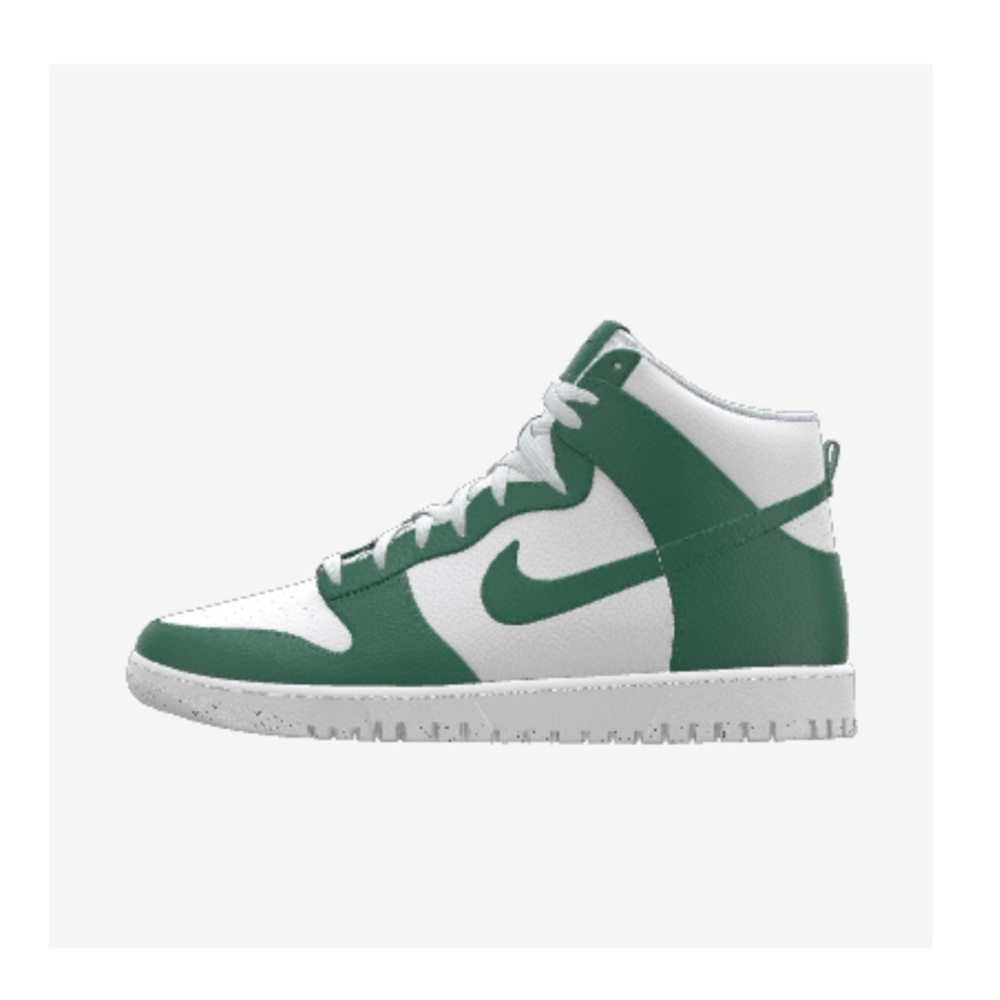 Nike Dunks Green and White High-Top Sneakers
